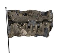 Bandiera Steampunk, con ingranaggi meccanici, 9,6 x 1,5 m, in poliestere resistente allo sbiadimento, con 2 occhielli in ottone