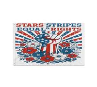 Bandiera Stelle Strisce Uguali Diritti Femminista 1° Luglio Fiore Pugno Occhielli In Metallo Garden Flag Decor Bandiere Pirata Per Bar Giardino Raduni 3X5Ft
