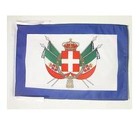 AZ FLAG Bandiera Stemma Regno d'Italia 1861-1870 45x30cm - BANDIERINA Reale Italiana 30 x 45 cm cordicelle