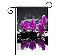 Bandiera Still Life Black Decoration Therapy Stones Pink Orchid Summer White Vivid Decorazione Bandiera Della Brezza, Per Balcone, All'Aperto Al Coperto, 30x45cm