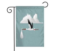 Bandiera Stork Animal Bird Happy Born Baby Celebration Animals Wildlife People Gift Greeting Child Birth Colori Vivaci Bandiera Della Brezza, Per Feste Estive, Celebrazioni, 30x45cm