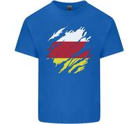 Bandiera Strappata Ossezia Del Sud Maglietta Leggera In Cotone Da Uomo