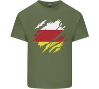 Bandiera Strappata Ossezia Del Sud Maglietta Leggera In Cotone Da Uomo