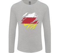 Bandiera Strappata Ossezia Del Sud Uomo Maglietta A Maniche Lunghe