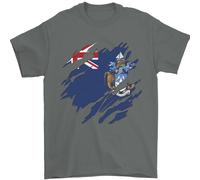 Bandiera Strappata Tristan Da Cunha Maglietta Uomo 100% Cotone