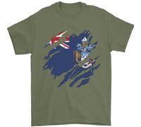 Bandiera Strappata Tristan Da Cunha Maglietta Uomo 100% Cotone