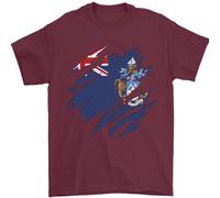 Bandiera Strappata Tristan Da Cunha Maglietta Uomo 100% Cotone