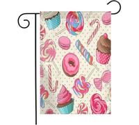 Bandiera Strawberry Yummy Colorful Love Sweet Lollipop Candy Macaroon Yellow Menu Food Drink Stick Tessuto Da Esterno Stagione Bandiera, Per Feste Strada, All'Aperto Al Coperto, 30x45cm