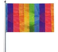 Bandiera Striped Rainbow Background Gay Pride Stagione Bandiera Tessuto Da Esterno Prova Di Sbiadimento Striscione All'Aperto, Per Giardino, Balcone, All'Aperto Al Coperto, 90x150cm