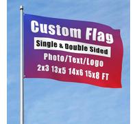 Bandiera/striscione personalizzato, doppia faccia, 0,6 x 0,9 m, 0,9 x 1,5 m, 1,2 x 1,8 m, 1,5 x 2,4 m, con occhielli, fai la tua bandiera con foto/logo/testo per decorazione da giardino all'aperto