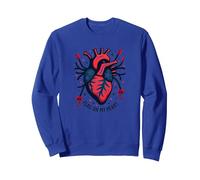 Bandiera sul Mio Cuore Felpa, Unisex per Adulti, Blu Reale, M