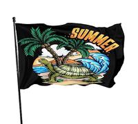 Bandiera Summer Sea Turtle Beach And Coconut Tree Bandiera Della Brezza Prova Di Sbiadimento Colori Vivaci Striscione All'Aperto, Per Balcone, Celebrazioni, All'Aperto Al Coperto, 90x150cm