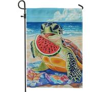 Bandiera Summer Sea Turtle Colorful Tropical Watermelon Beach Bandiera Pirata Decorazione Striscione All'Aperto, Per All'Aperto Al Coperto, Feste Strada, Feste Estive, 30x45cm
