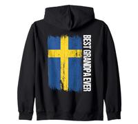 Bandiera svedese con scritta "Best Grandpa Ever Swedish Granddad" Felpa con Cappuccio