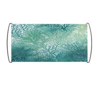 Bandiera sventolante a mano, bandiera a mano con stampa di alghe verdi blu marine, bandiera portatile con asta in plastica per uso domestico