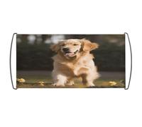 Bandiera sventolante a mano, bandiera a mano con stampa di cane Golden Retriever, bandiera portatile con palo in plastica per uso domestico dei fan