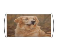 Bandiera sventolante a mano, bandiera a mano con stampa dorata Retrieverprint, bandiera portatile con palo in plastica per uso domestico dei fan