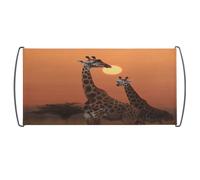 Bandiera sventolante a mano, giraffa al tramonto, bandiera tenuta in mano portatile con asta in plastica per fan uso domestico