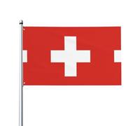 Bandiera svizzera. Bandiera da giardino per esterni, 0,9 x 1,5 m, in poliestere con stampa vivida, facile da appendere per patio, feste, campeggio