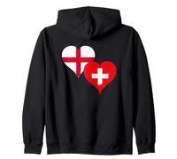 Bandiera Svizzera Inghilterra di Orgoglioso Svizzero Inglese Felpa con Cappuccio