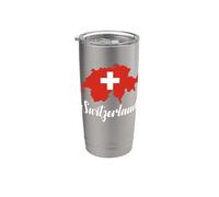 Bandiera Svizzera Patriottica Uomini Donne Bambini Svizzera Bicchiere termico in acciaio inox doppia parete