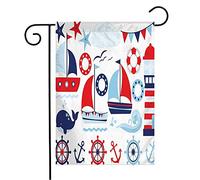 Bandiera Symbol Sailing Navy Water Away Boy Pattern Hipster Seamless Design People Sailboat Anchor Objects Prova Di Sbiadimento Bandiera Di Benvenuto, Per All'Aperto Al Coperto, Balcone, 30x45cm