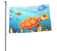 Bandiera tartaruga e pesce 0,6 x 0,9 m stampa su entrambi i lati bandiere da giardino bandiera da cortile per esterni bandiere per vacanze banner regalo con occhielli sfondo fotografico per interni ed