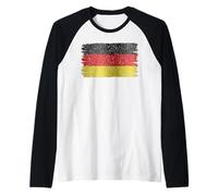 Bandiera Tedesca Vintage Germania Orgoglioso Patriottico Tedesco Maglia con Maniche Raglan