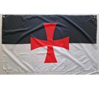 Bandiera Templare, rinforzata con 4 occhielli, 150 x 90 cm (Templari)