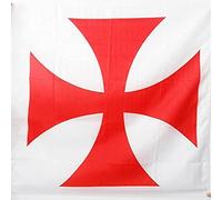 AZ FLAG Bandiera Templari Ordine del Tempio 90x90cm - Bandiera GONFALONE BAUSSANT 90 x 90 cm Foro per Asta