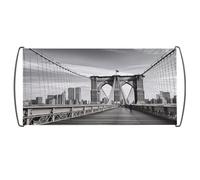 Bandiera tenuta in mano, bandiera con stampa del ponte di Brooklyn, bandiera portatile con manici in plastica per fan uso domestico