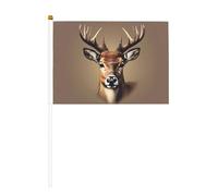 Bandiera tenuta in mano, bandiere del poliestere della stampa della testa del cervo con Palo di plastica per gli eventi e la decorazione
