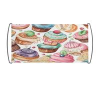 Bandiera tenuta in mano, con cupcake, ciambelle, muffin, zucchero stampato, bandiera orgogliosa, portatile, con manici in plastica, per fan uso domestico