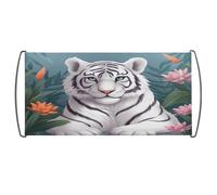 Bandiera tenuta in mano, graziosa bandiera bianca con stampa Tige, bandiera portatile con manici in plastica per fan uso domestico