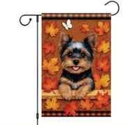 Bandiera Thanksgiving Fall Yorkshire Terrier Dog Striscione Interni 30x45