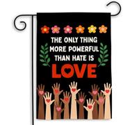 Bandiera The Only Thing More Powerful Than Hate Bandiera da Giardino tutte | le stagioni 30x45cm Striscione Resistente Alle Intemperie Bandiera Decorativa per patio Cortile Festa di Compleanno