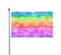 Bandiera Tie Dye A Spirale Arcobaleno Colore Vivido Garden Flag Durevole Bandiere Pirata Per Marce Esterno Conferenza 3X5Ft