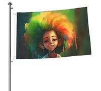 Bandiera tradizionale della ragazza africana 2x3 FT a doppia faccia all'esterno, grande decorazione esterna del cantiere della bandiera della casa dello stendardo