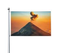 Bandiera Tramonto Sulla Cima Della Montagna, Bagliore E Nuvole Decor Garden Flag Occhielli In Metallo Bandiere Pirata Per Esterno Raduni Marce 3X5Ft