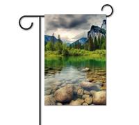 Bandiera trasparente del lago dell'acqua 30,5 x 45,7 cm bandiere per esterni divertente bandiera per feste banner stampato su entrambi i lati bandiere da giardino benvenuto fuori cortile bandiera per