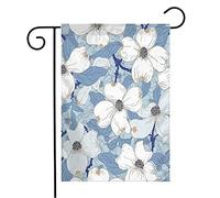 Bandiera Tree Dogwood Pattern With Flower Beauty White Leaves Bloom Stagione Bandiera Tessuto Da Esterno Prova Di Sbiadimento Striscione All'Aperto, Per Giardino, Feste Strada, 30x45cm