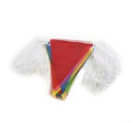 Bandiera triangolare Banner colorato Festival Party Holiday Decoration Outdoor Bunting Ghirlande Poliestere Pongee Bandiere 14x20cm Triangolare Tessuto Bandiere per Compleanno Eventi Casa Giardino