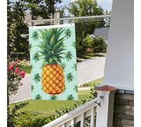 Bandiera tropicale con ananas, 6 x 0,9 m, per interni ed esterni, primavera, estate, autunno, inverno, da giardino, con occhiello, verticale, su entrambi i lati, per decorazioni da cortile