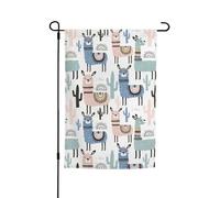Bandiera tropicale con cactus animale lama stampa bandiera da giardino bandiere casa cortile bandiera all'aperto casa fattoria decorazione per le vacanze 30,5 x 45,7 cm