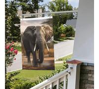 Bandiera tropicale con elefante africano, 6 x 0,9 m, per esterni e interni, primavera, estate, autunno, inverno, bandiere da giardino con occhiello verticale su entrambi i lati, bandiere per feste per