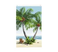 Bandiera tropicale con palma da 3 x 1,5 m, verticale su entrambi i lati, bandiera da giardino, per esterni, cortile, casa, divertente, decorazione per la casa, bandiere da giardino per poster da