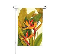 Bandiera tropicale con stampa uccello del paradiso resistente allo sbiadimento bandiere da giardino per tutte le stagioni decorazione esterna del cortile per portici