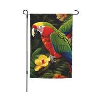 Bandiera tropicale da giardino con pappagallo 30,5 x 45,7 cm, per primavera, estate, autunno, inverno, bandiere stagionali su entrambi i lati, bandiere per le vacanze, per esterni, interni, cortile