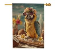 Bandiera tropicale da giardino con pappagallo, decorazione estiva colorata con uccellini, bandiera su entrambi i lati, per decorazione esterna del prato, 71 x 101 cm