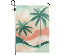 Bandiera tropicale da giardino, palme color foglia di tè, decorazione estiva per esterni, bandiera su entrambi i lati, per la decorazione del giardino delle vacanze, 30,5 x 45,7 cm
